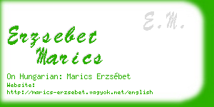 erzsebet marics business card